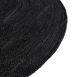 Jute Round rug in black color