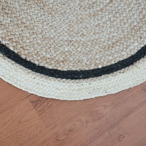 8x8 Jute Round Rug, Natural Fiber Rug, Handmade Braided Rug, Round Area Rug, Turkish Rug, Round Rug, Eco Friendly Rug, Large Rug image 4