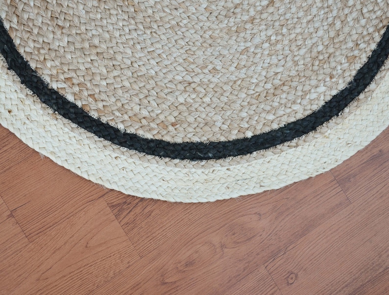 8x8 Jute Round Rug, Natural Fiber Rug, Handmade Braided Rug, Round Area Rug, Turkish Rug, Round Rug, Eco Friendly Rug, Large Rug image 4