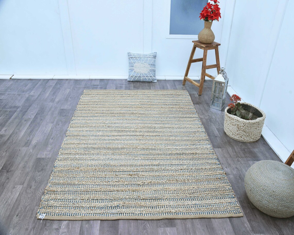 5x7.5 Feet Natural Jute Rug Jute Area Rug Natural Textured Etsy