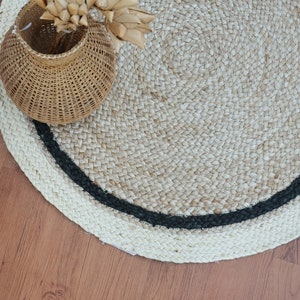 8x8 Jute Round Rug, Natural Fiber Rug, Handmade Braided Rug, Round Area Rug, Turkish Rug, Round Rug, Eco Friendly Rug, Large Rug image 8