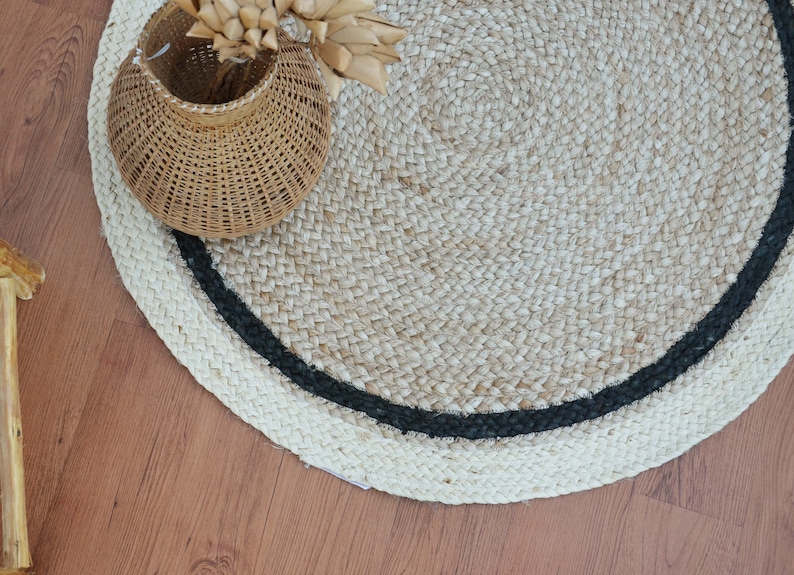 8x8 Jute Round Rug, Natural Fiber Rug, Handmade Braided Rug, Round Area Rug, Turkish Rug, Round Rug, Eco Friendly Rug, Large Rug image 8