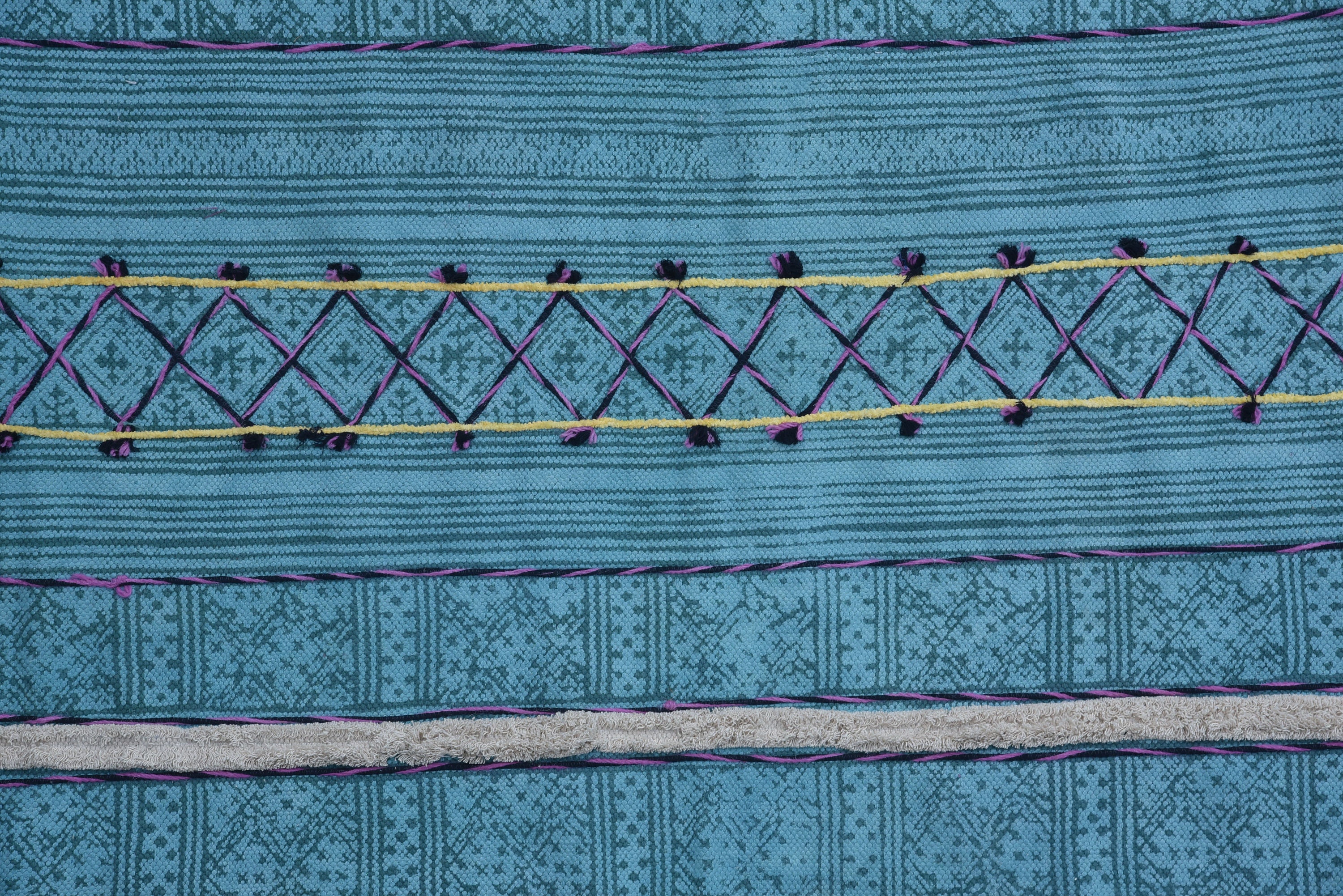 Hand Block Printed Rug, 40x70 Inch, Blue Rug, Dhurie, Kilim Rug ...