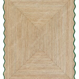 Wave Scalloped Jute Area Rug for boho decor