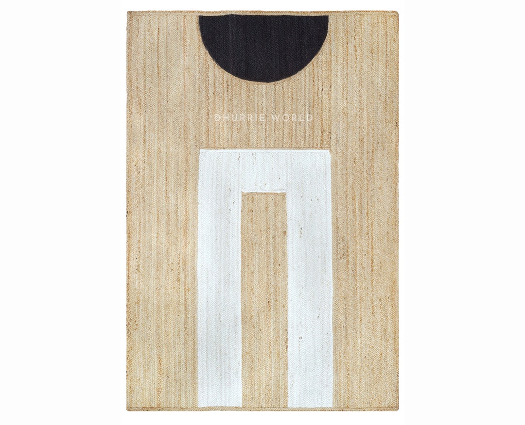 Eclectic Jute Rug Modern Jute Rug, Eclectic Area Rug, Natural Jute Area Rug, Bohemian ...