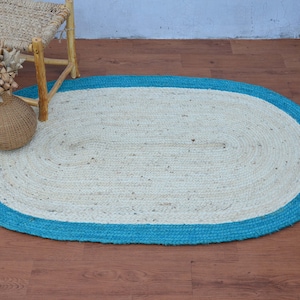 Oval Jute Rug Natural Fiber Rug Handmade Braided Rug Oval Shape Area Rug Turkish Rug Home Decor Rug Eco Friendly Rug Large Rug