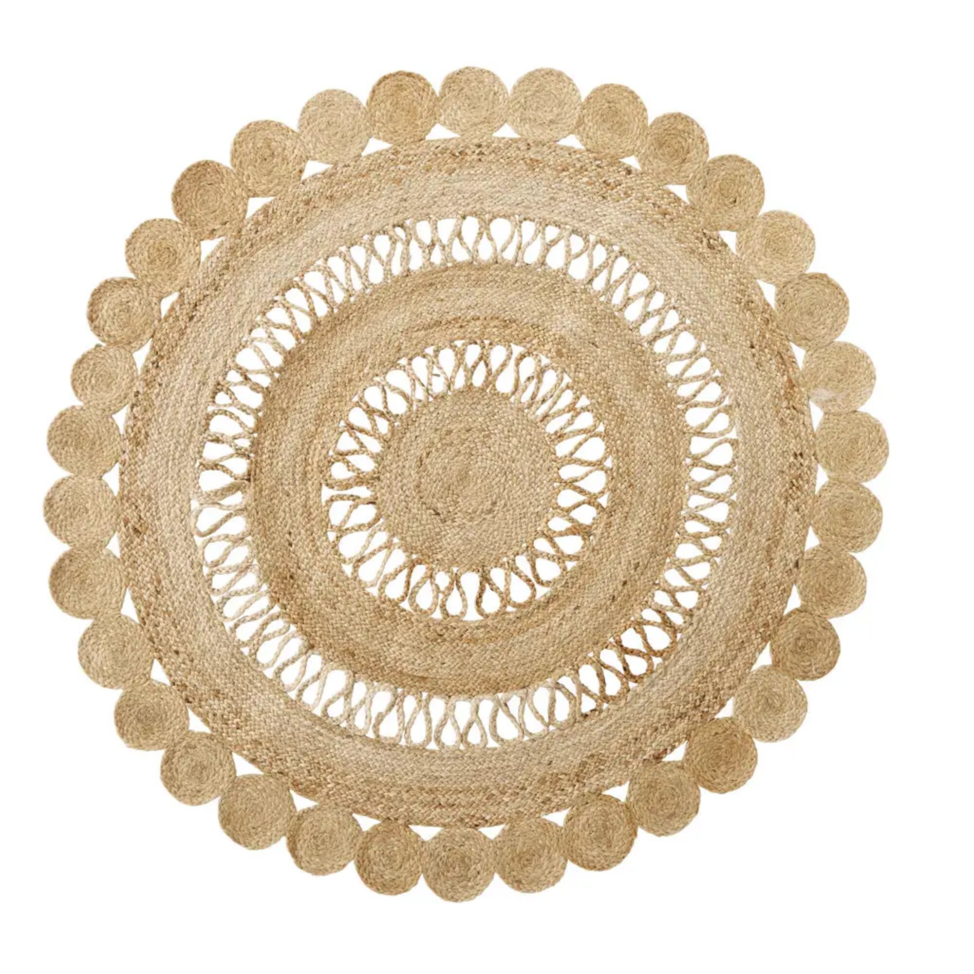 5x5 6x6 Feet Jute Braided Round Rug Jute Circle Rug Etsy UK