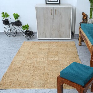 Handmade Jute Area Rug for Boho Home Decor made of natural Jute