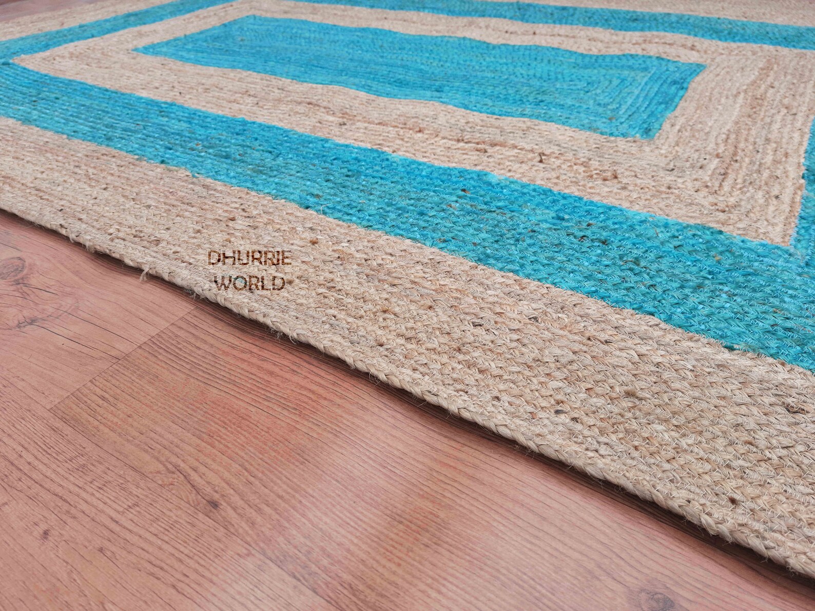 6x9 8x10 9x12 Aqua Jute Braided Rug Natural Jute Rug Etsy