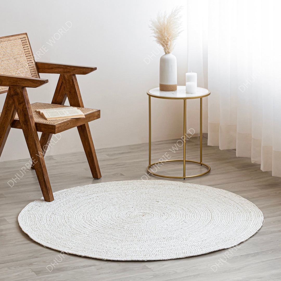 Natural Jute Round Rug Braided Jute Rug Bohemian Rug Custom Etsy