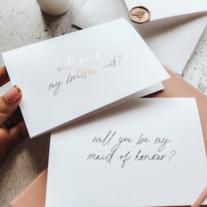 Foiled Will you be my Bridesmaid Karte - Brautjungfer Karte - Brautjungfer Karte - Hochzeitskarte - Foiled Cards
