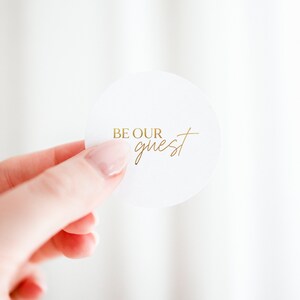 Folie bruiloft stickers - bruiloft stickers - uitnodigingsstickers - wees onze gaststickers - foliestickers - verijdelde stickers - envelopzegels