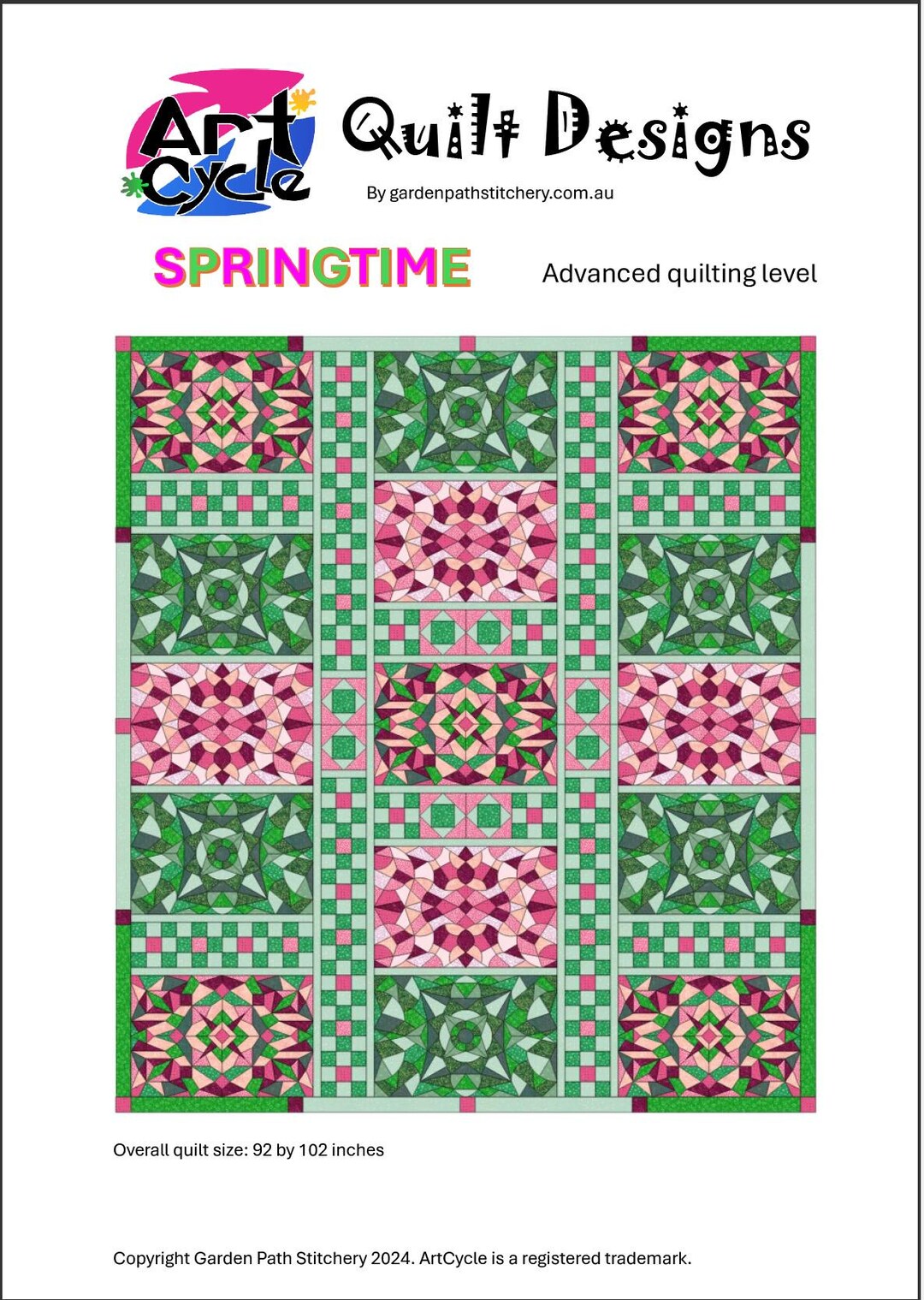 Springtime Quilt Pattern: Paper Pieced Garden Design (PDF Pattern) - Etsy