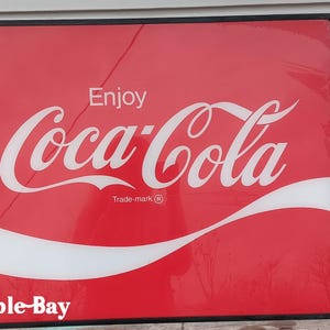 Vintage Coca Cola Acrylic Sign, Retro Coke Store Sign, Commercial Coke Sign, Coke Memorabilia, Coke Collector Gift, Kitchen Wall Decor