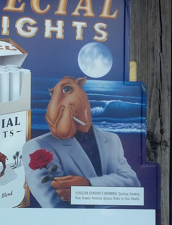 Joe Camel Special Lights Metal Sign: Vintage 90s Store Cigarette