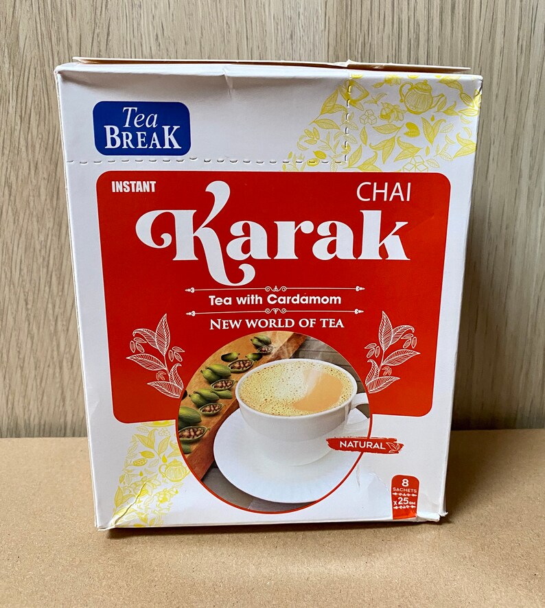 Tea Break Instant KARAK CHAI Tea W/ Cardamom Box With 8 Etsy