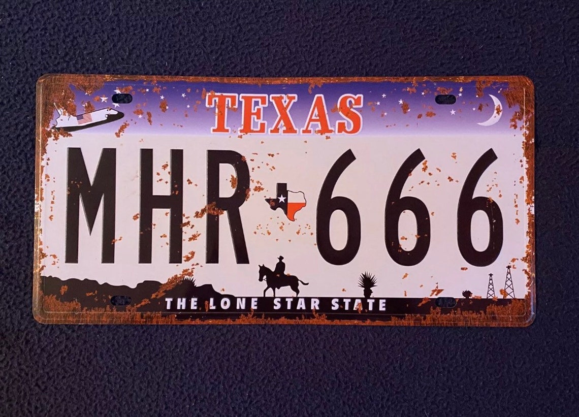 TEXAS, USA the Lone Star State License Metal Plate Cities Sign Decor