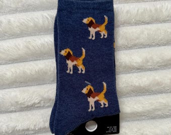 Beagle Socken | Beagle Hund Muster Socken - Süßes Hunde-Liebhaber Geschenk - Lustige Neuheit Socken - Unisex • Neu