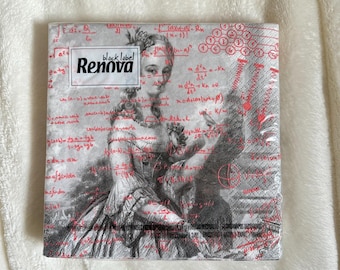 Marie Antoinette Kunst Servietten | 20 bedruckte Papierservietten von Renova • 33x33
