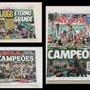 Set of 3 Newspapers • Sporting Clube de Portugal CHAMPIONS  2020/21