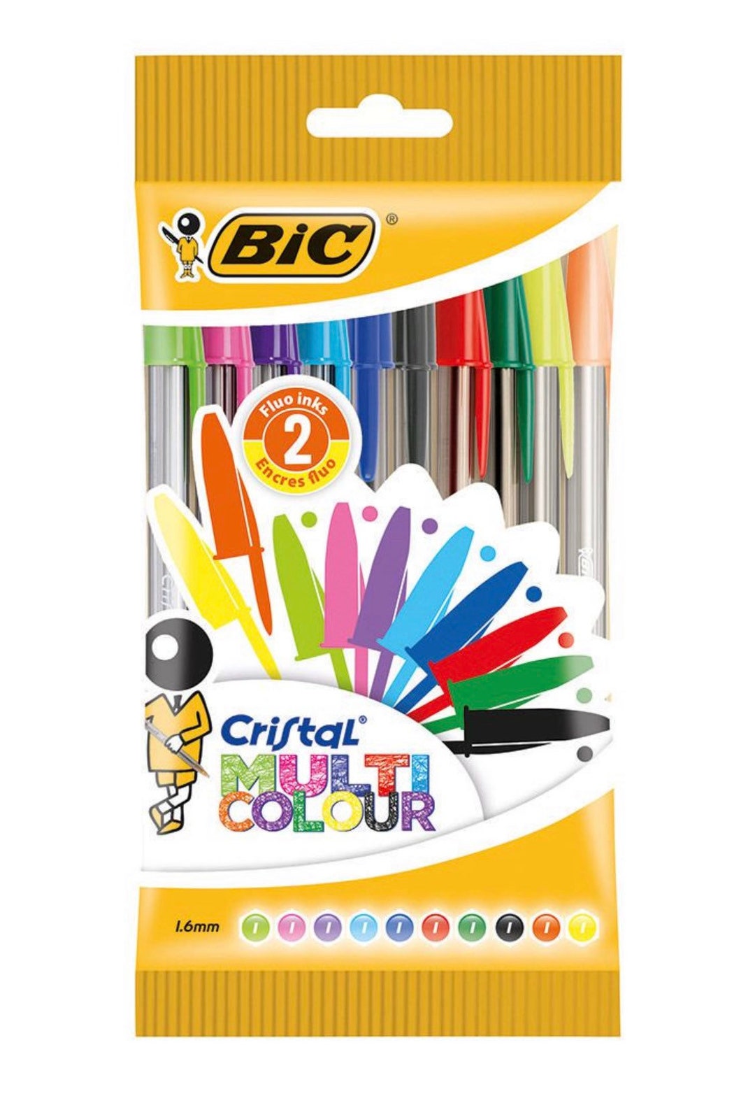 BIC Pack of 10 Pens Multicolour Crystal Ballpoint Pens 1.6mm new - Etsy