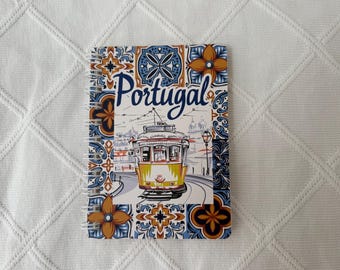 Azulejo Tile Pattern Notebook | Lisbon Tram  Fridge Magnet | Portuguese Azulejos Souvenir | Gift from Portugal