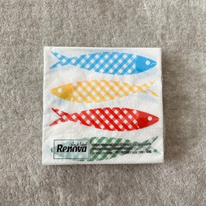 PORTUGAL | 20 Printed Sardines Paper Napkins by Renova • 33x33