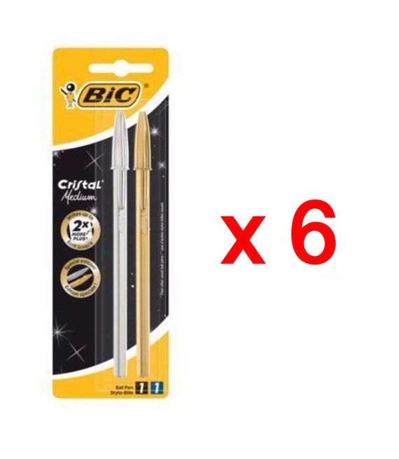 Set of 6 Pack BIC Limited Edition 60th Anniversary Pen Gold 