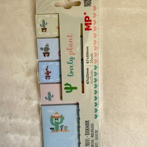 Sticky Notes - Cactus | Memo Notes, Book Lover, Teacher Gift - Fun Bookmarks