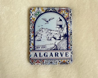 ALGARVE Leuchtturm Magnet Portugal | Magnet Möwe | Reise-Souvenir | Küstenküche Dekor | Geschenk aus Portugal