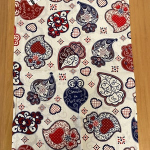 PORTUGAL • Kitchen Tea Dish Towel Dishcloth with draws Heart of Viana | Coração de Viana • 100% cotton (new)