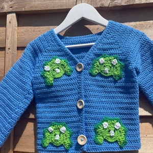 Dino Roar Crochet Cardigan: Personalised Baby Boy Cardie