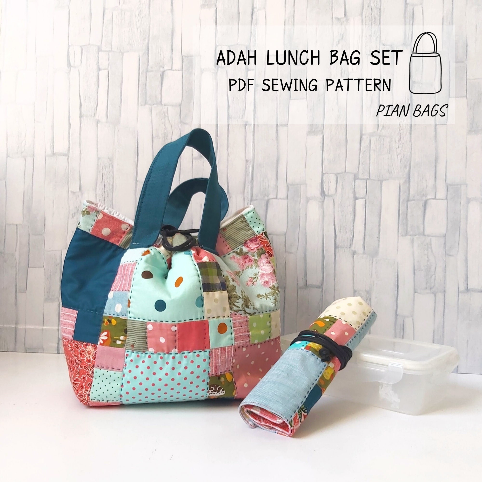 Lunch Bag Pattern, Insulated Lunch Bag, Bento Bag, Project Bag, Sewing  Pattern, Pattern, Instant Download 