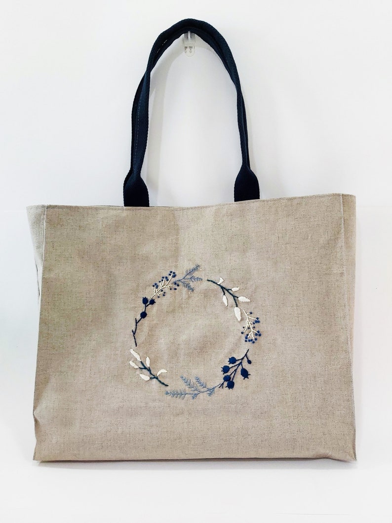 Natural Linen Handbag Linen Tote Bag Raw Linen Shoulder Bag Etsy