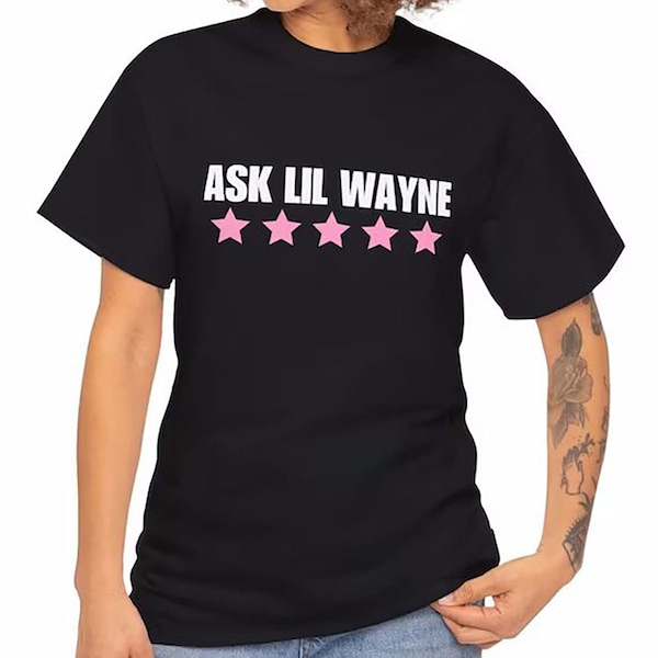 Pregúntale a Lil Wayne camiseta de 5 estrellas, camiseta de concierto de Nicki Minaj, camiseta de Nicki Minaj, camiseta de Hip Hop, camiseta de Nicki Minaj, camiseta de Pregúntale a Lil Wayne