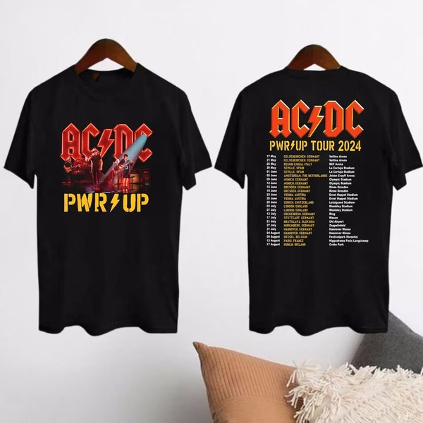 2024 ACDC Pwr Up World Tour Shirt, Rock Band ACDC Graphic Shirt, ACDC Band Fan Gift, Acdc Merch, Acdc Band 90s Vinatge Shirt, Acdc Shirt