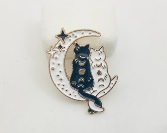 Katzen-Duo-Brosche, Katzen-Pin-Brosche, originelles Geschenk