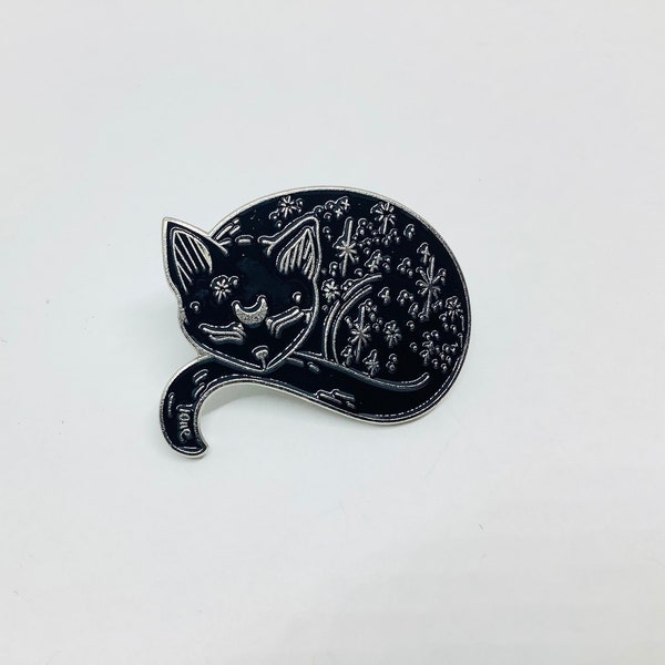 Broche pin’s chat noir, cadeau original