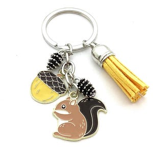 Porte-clés écureuil, porte-clés nature, idée cadeau original