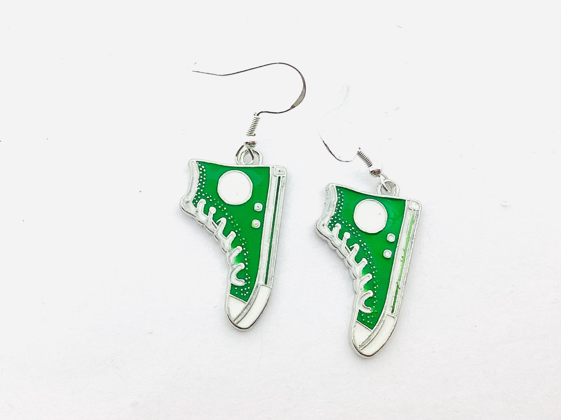 Green converse sneakers earrings fancy earrings charm earrings