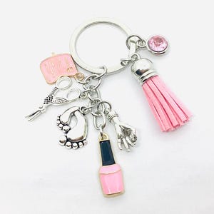 Nail salon keyring, manicure, girly keyring, original gift