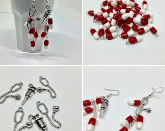 Nurses' earrings, caregiver, costume jewelry, fimo jewelry