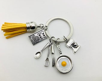 Porte-clefs cuisine, porte-clés alimentaire, idée cadeau Noel, porté-clés fantaisies