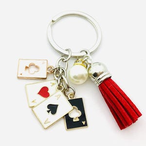 Speelkaart sleutelhanger, poker sleutelhanger, poker sleutelhanger, kaartspellen
