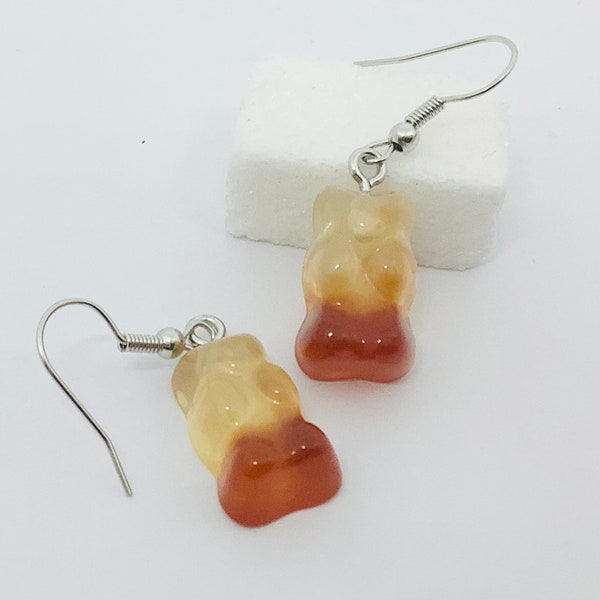 Boucles d’oreille bonbons ourson Coca-Cola, boucles d’oreille fantaisies, idée cadeau Noël