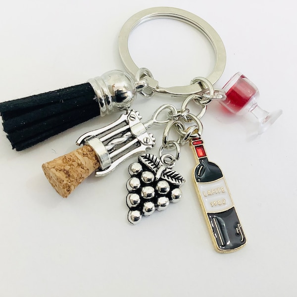 Porte-clefs vins et ses accessoires, porte-clés fantaisies