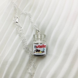 Nutella jar necklace, gourmet necklace, food jewelry