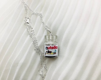Nutella jar necklace, gourmet necklace, food jewelry