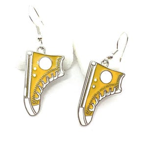 Yellow sneaker earrings, fancy earrings, teenage gift idea