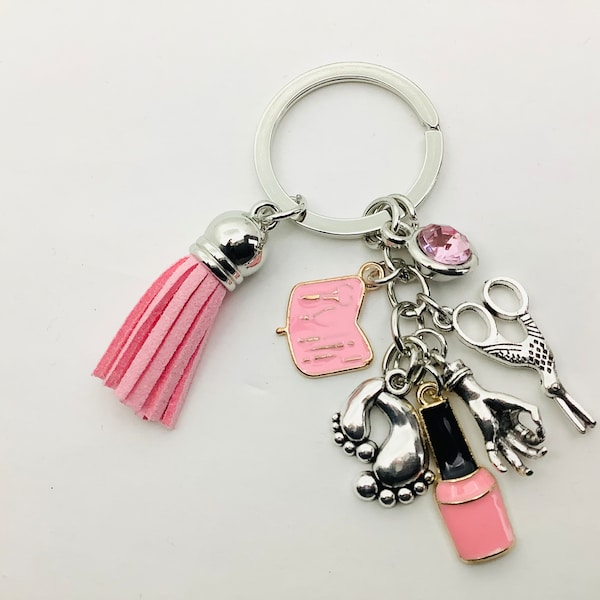 Porte-clés onglerie, manicure, porte-clefs girly, cadeau original